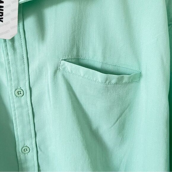 Coofandy NWT Mint Green Short Sleeve Dress Shirt - Picture 4 of 7